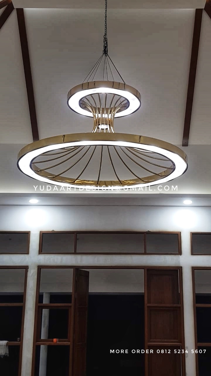 Lampu Ring Custom Bahan Kuningan - Lampu Masjid 
