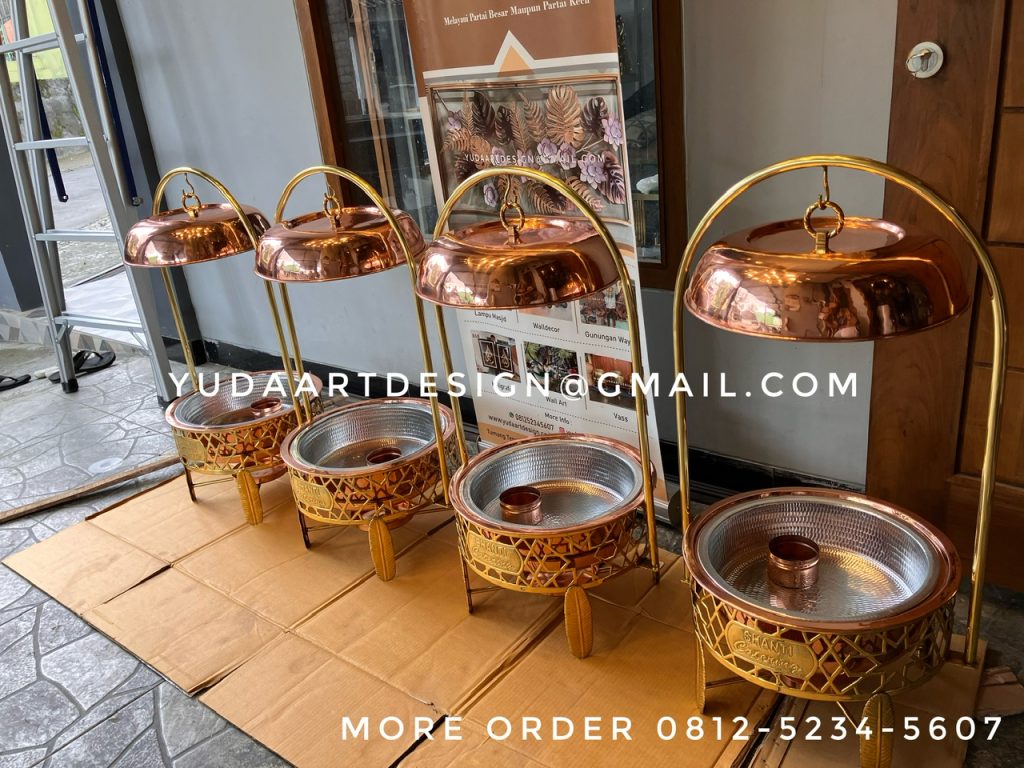 Jual Tempat Prasmanan Catering Tembaga & Kuningan - Panstove Roll Top Chaffingdish