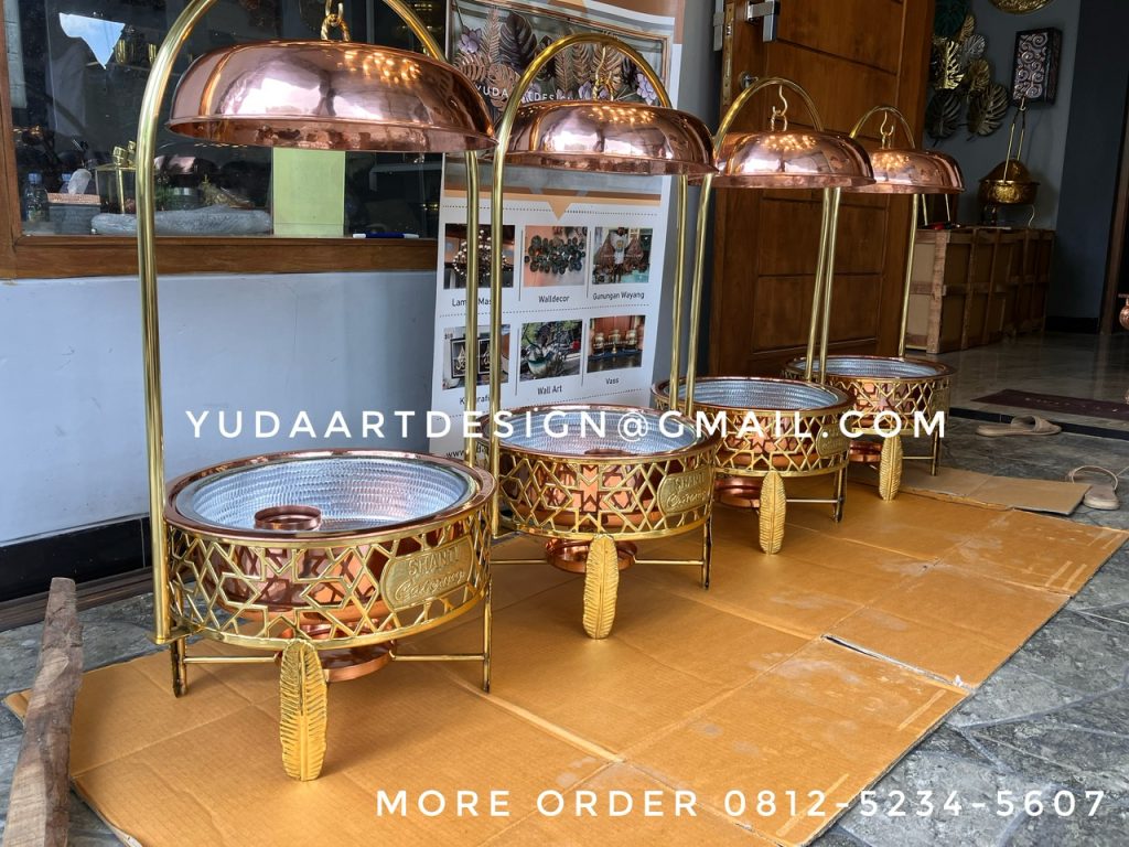 Jual Tempat Prasmanan Catering Tembaga & Kuningan - Panstove Roll Top Chaffingdish
