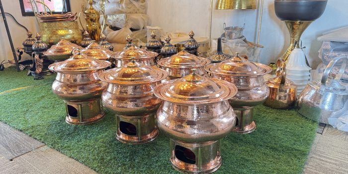 Pemanas Makanan Tembaga Ukir Mewah untuk Prasmanan Berkelas